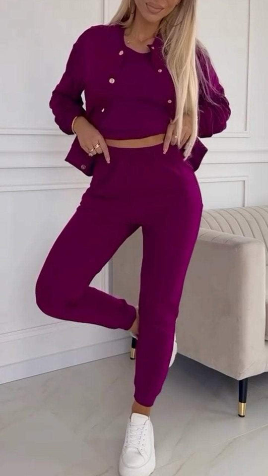 Damen Freizeit-Jogginganzug mit schickem Schnitt und elastischem Bund EB