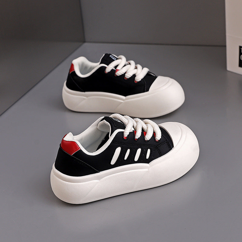 Damen Modische Sneaker mit dicker Gummisohle und atmungsaktiven Einsätzen EB