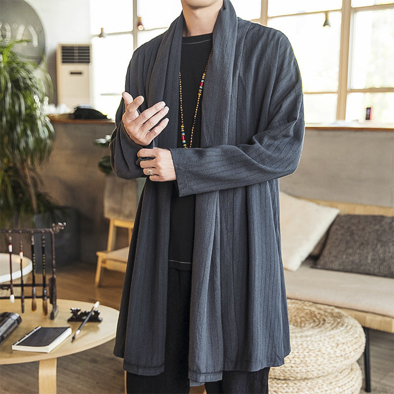 Herren lässige Kimono-Jacke mit elegantem Schnitt und weichem Gewebe EB