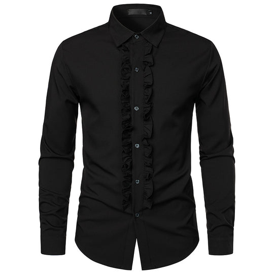 Herren Elegantes Hemd mit Rüschendetails EB