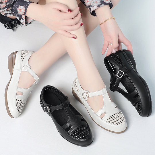 Damen Riemchensandalen mit komfortablem Fußbett und modischem Schnallenakzent EB