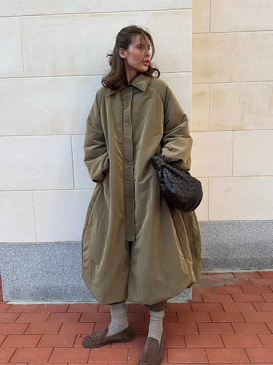 Damen Oversized Steppjacke mit elegantem Schnitt und praktischen Taschen EB