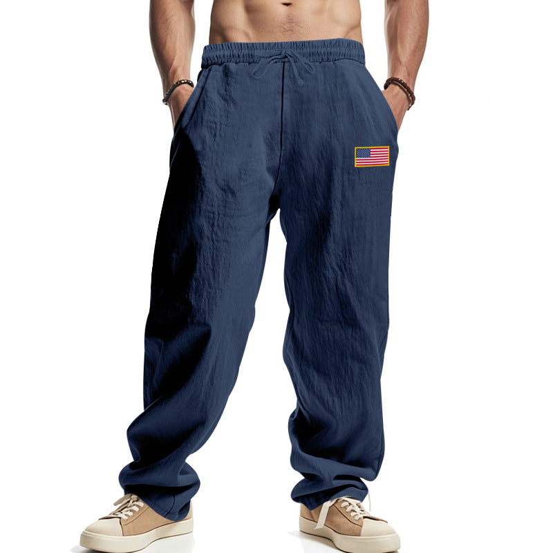 Herren lockere Freizeit-Hose mit elastischem Bund und seitlichen Taschen EB