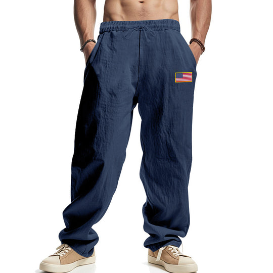 Herren lockere Freizeit-Hose mit elastischem Bund und seitlichen Taschen EB