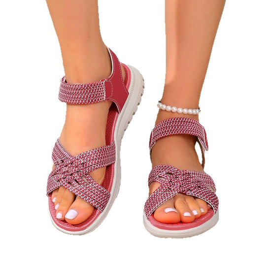 Damen Freizeit-Sandalen mit Fußbett und breiten Riemen EB