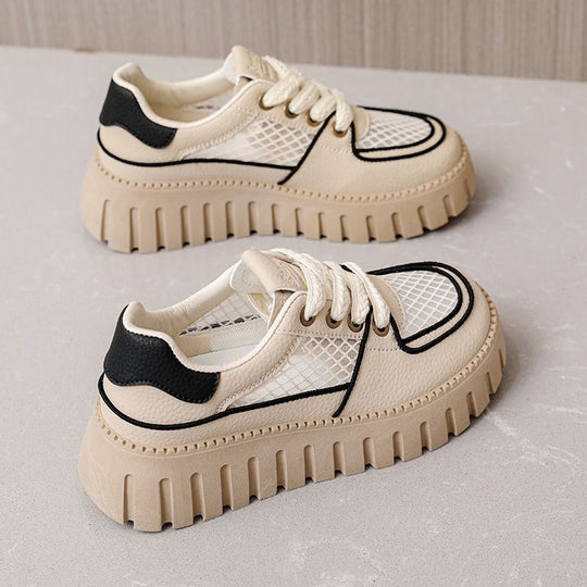 Damen Trendige Plateau Sneakers mit atmungsaktivem Netzdesign EB