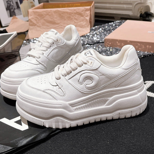 Damen modische Chunky Sneakers mit hohem Plateau und atmungsaktiver Obermaterialstruktur EB