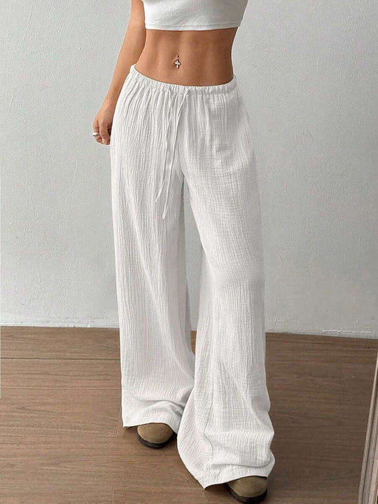 Damen Weite Sommerhose mit elastischem Bund und lockerem Schnitt EB