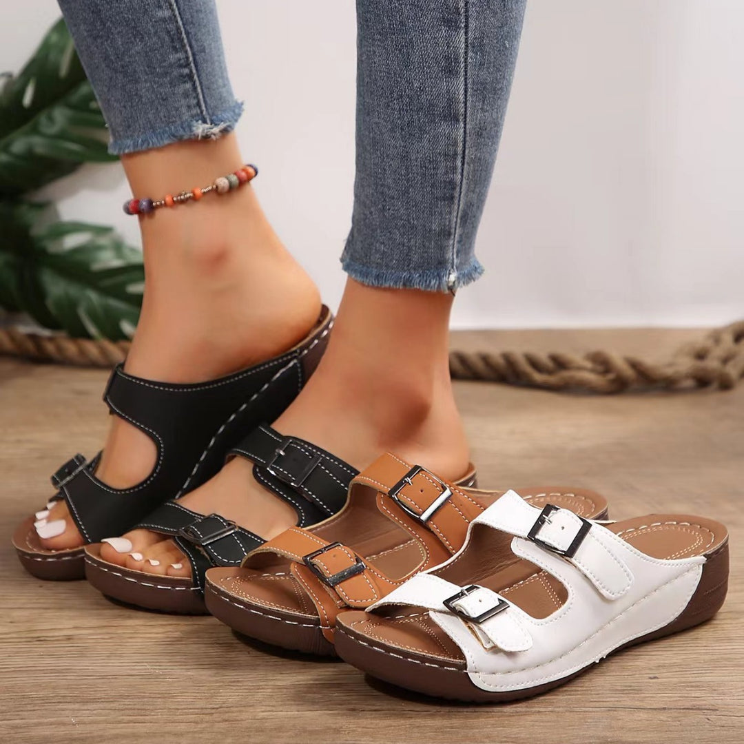 Damen Bequeme Clogs mit verstellbaren Doppelschnallen EB