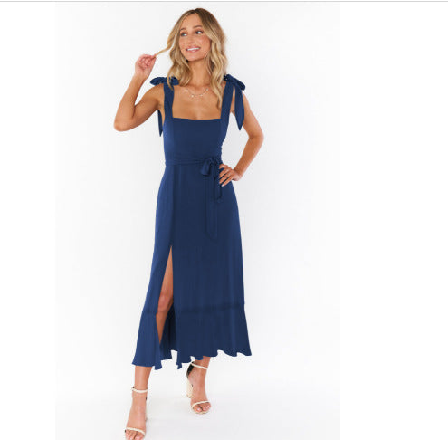 Damen Sommerliches Maxikleid mit eleganter Schleifenverzierung EB