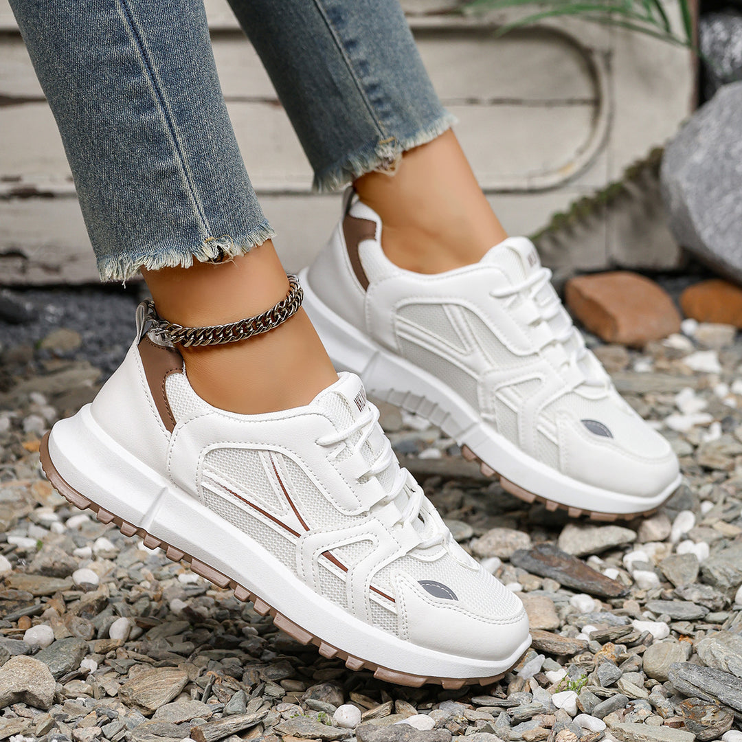Damen Sportliche Sneaker mit atmungsaktivem Mesh-Obermaterial und rutschfester Sohle EB