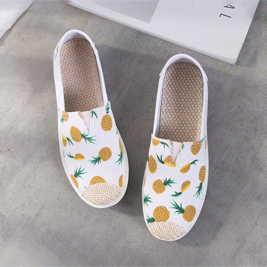 EB | Atmungsaktive Canvas Espadrilles mit Grafischem Druck