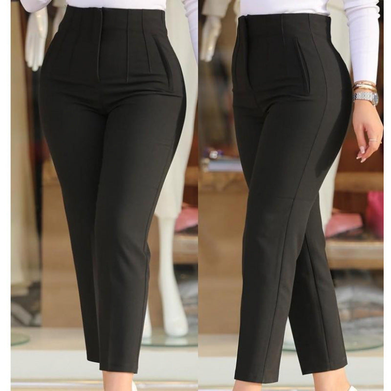 Damen Hochgeschnittener Schlank-Pant mit dekorativem Nähdetails EB
