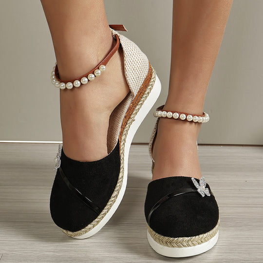 Damen Espadrilles mit funkelnden Schmetterlingsapplikationen EB