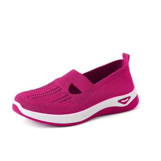 Damen Bequeme Slip-On Sneakers mit atmungsaktiver Netzstruktur EB