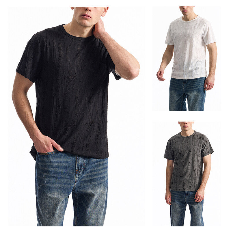Herren T-Shirt mit modischem Strukturdesign und lässigem Vintage-Look EB