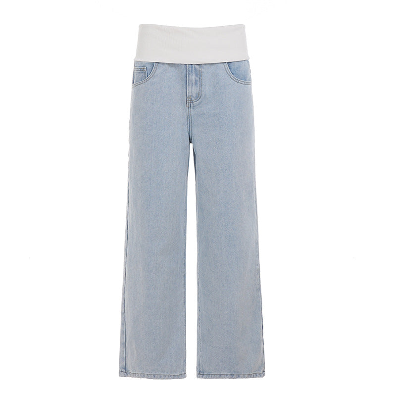 Damen Weitgeschnittene Jeans mit hohem Bund und elastischem Komfort EB