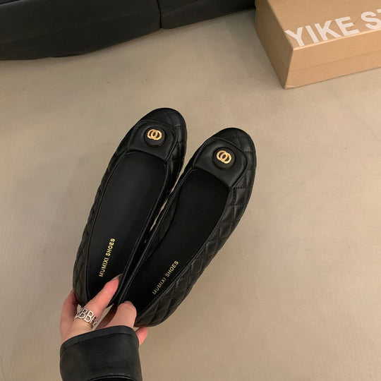 Damen elegante Ballerinas mit klassischem Schnitt und trendiger Zierborte EB