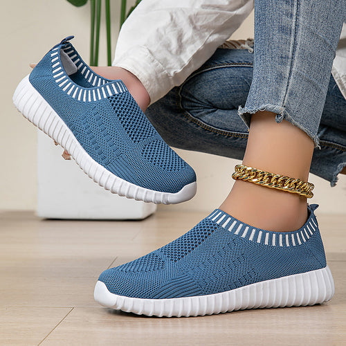 Damen nan elastischer Schlupf-Komfort-Sneaker mit dreidimensionaler Strickstruktur und profilierter Leichtsohle EB