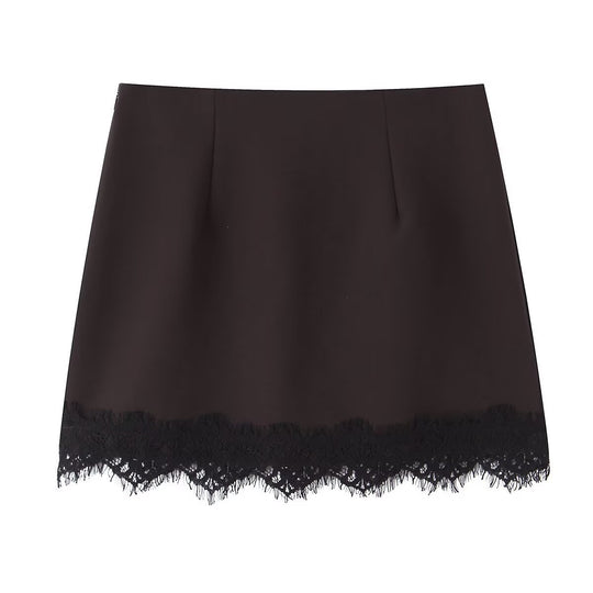 Damenrock mit elegantem Spitzenabschluss und figurbetontem Schnitt EB