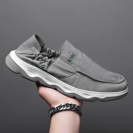 Herren elastischer Nubukoptik-Slipper mit gepolstertem Fersenrand und stoßdämpfender Wellenlaufsohle EB