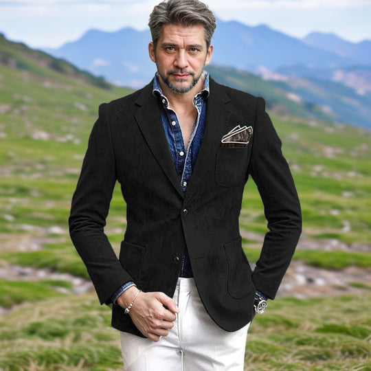 Herren Samt-Blazer mit eleganter Schnittführung EB