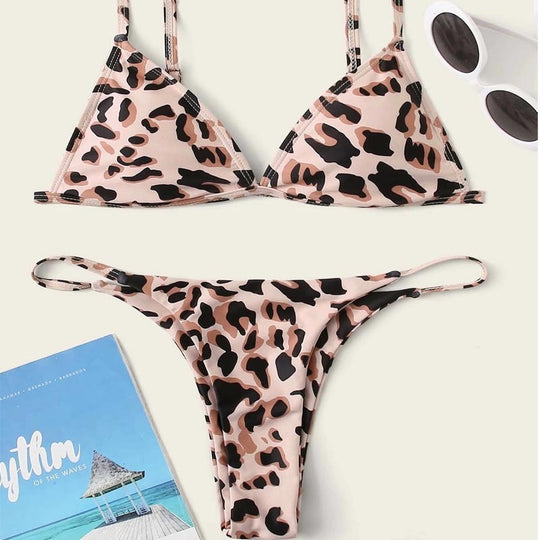 Damen Triangel-Bikini mit aufregendem Leoparden-Design EB