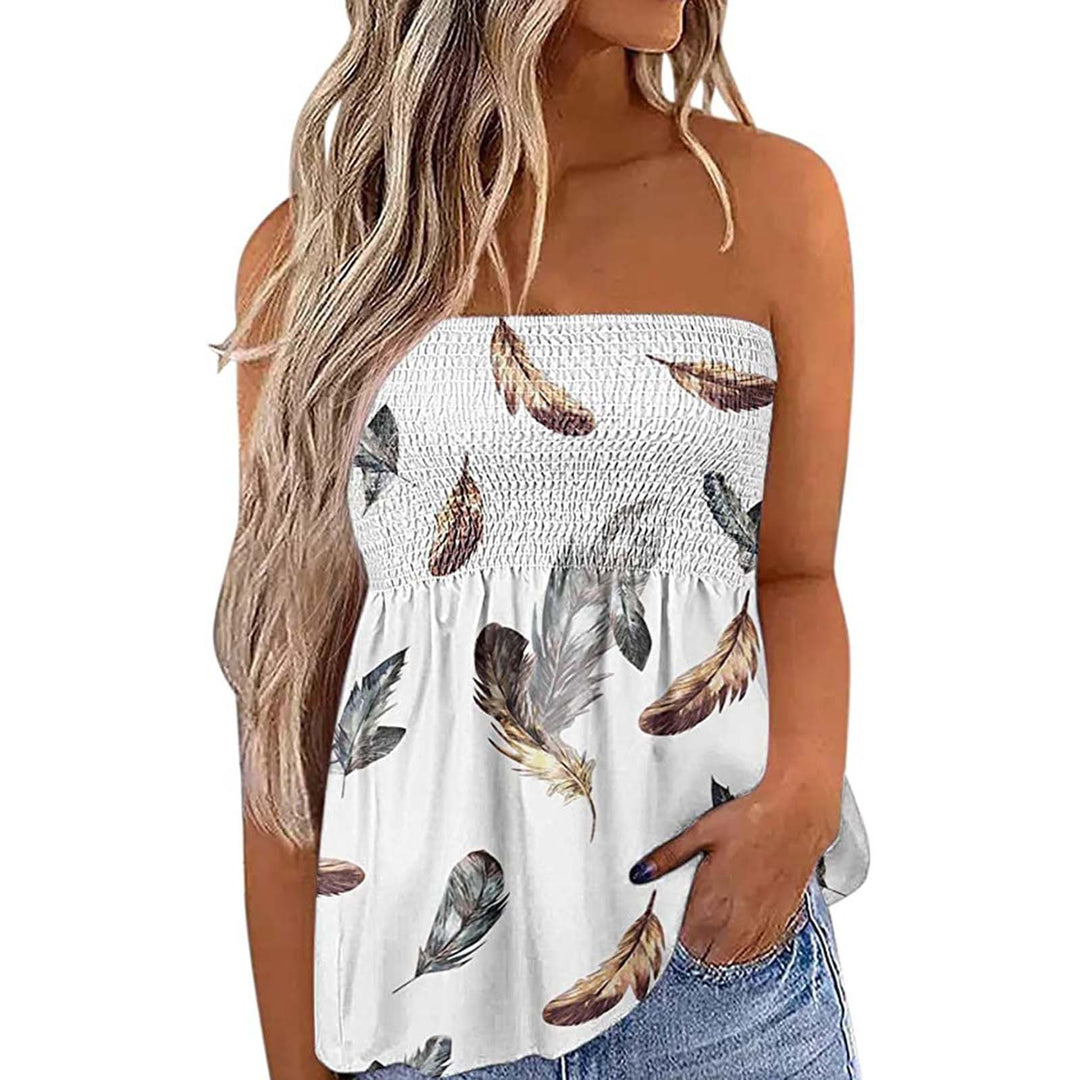 Damen Bandeau-Top mit floralem Einsatz EB