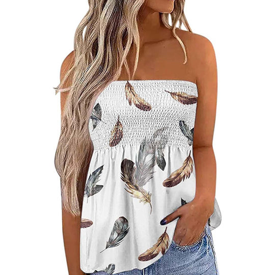 Damen Bandeau-Top mit floralem Einsatz EB
