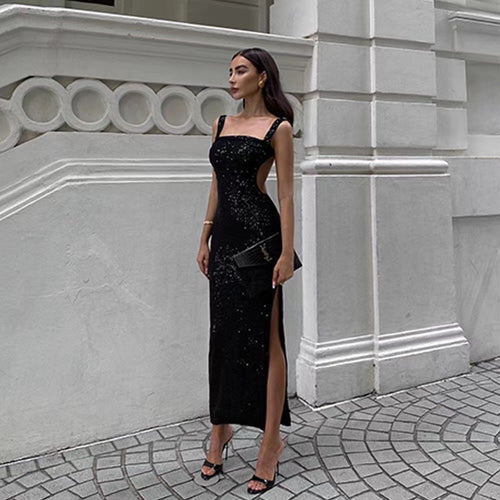 Damen Glamouröses Paillettenkleid mit schmalem Schnitt und verführerischem Design EB