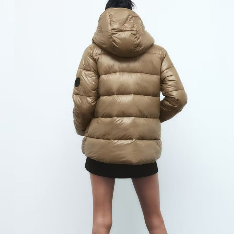 Damen wärmeisolierende Kunstfaserjacke mit abnehmbarer Kapuze EB