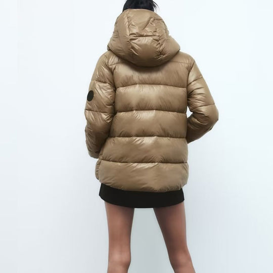 Damen wärmeisolierende Kunstfaserjacke mit abnehmbarer Kapuze EB