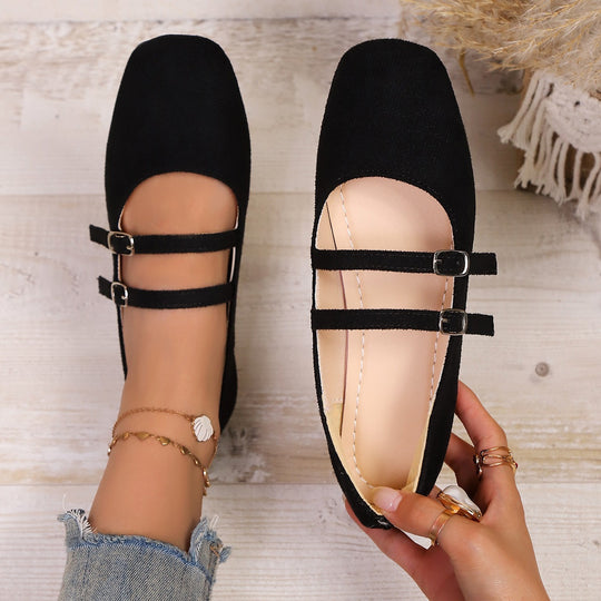 Damen Ballerinas mit verstellbarem Riemendesign und bequemer Sohle EB