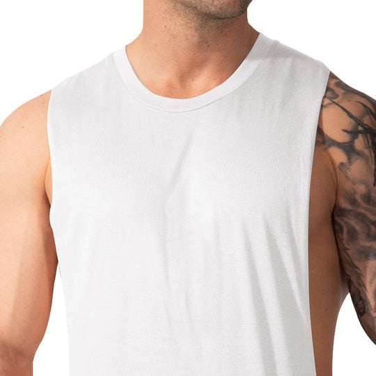 Herren nan Muskelshirt mit extra tiefen Armöffnungen und atmungsaktivem Baumwollmix EB