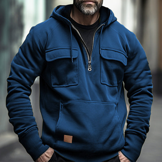 Herren modische Kapuzenpullover mit praktischen Brusttaschen EB