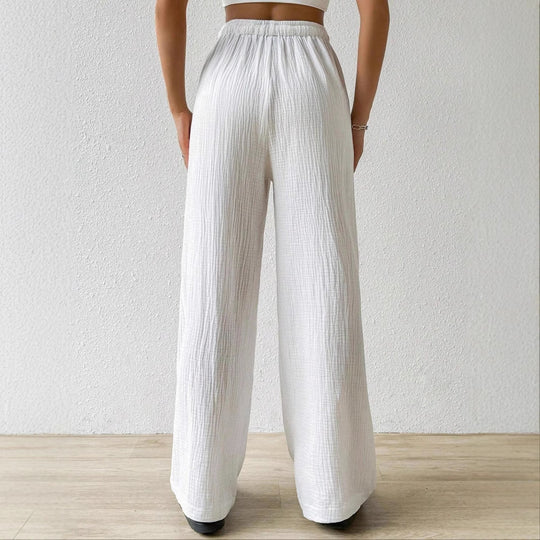 Damen Leichte und elegante weit geschnittene Hose EB