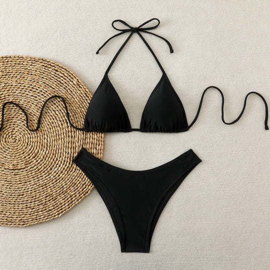Damen Triangel-Bikini mit verstellbaren Bindebändern EB
