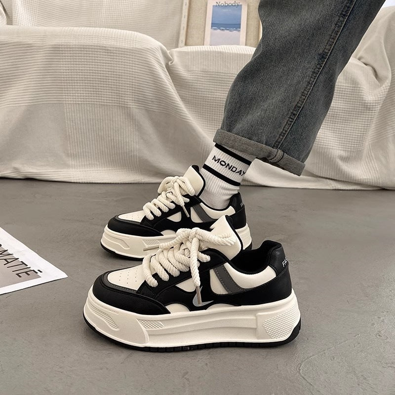 Damen modische Sneaker mit hohem Plateau und atmungsaktiver Obermaterial von EB