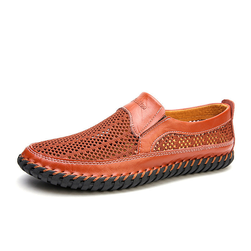 Damen Atmungsaktive Slipper aus weichem Leder mit flexiblem SohlenDesign EB