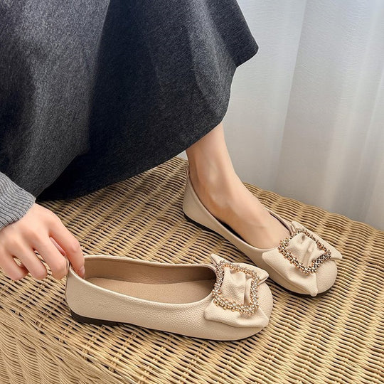 Damen Ballerinas mit dekorativer Schmuckschließe EB