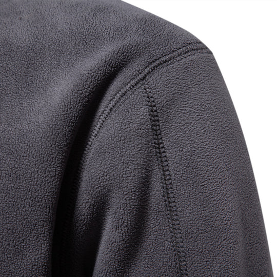 Herren nan leichter Fleece-Troyer mit Kurzreißverschluss und Stehkragen EB