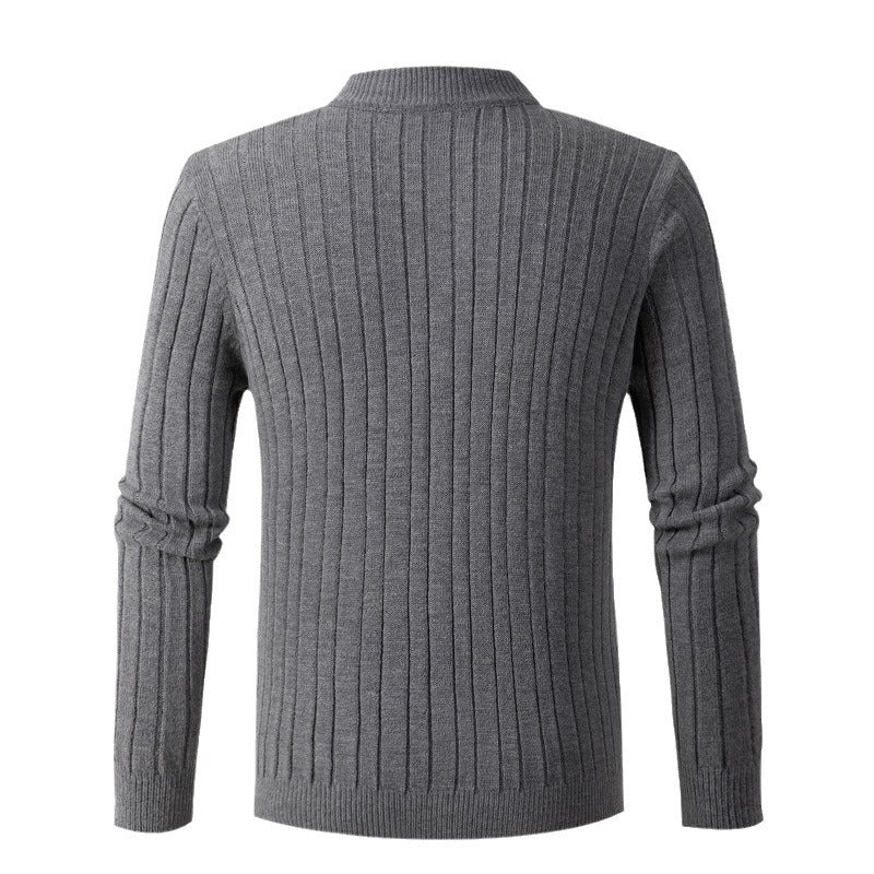 Herren eleganter Rollkragenpullover mit strukturiertem Zopfmuster EB