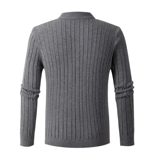 Herren eleganter Rollkragenpullover mit strukturiertem Zopfmuster EB