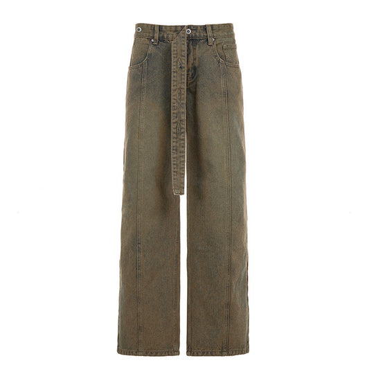 Damen Weite Jeans mit hochelastischem Bund und praktischen Gürtelschlaufen EB