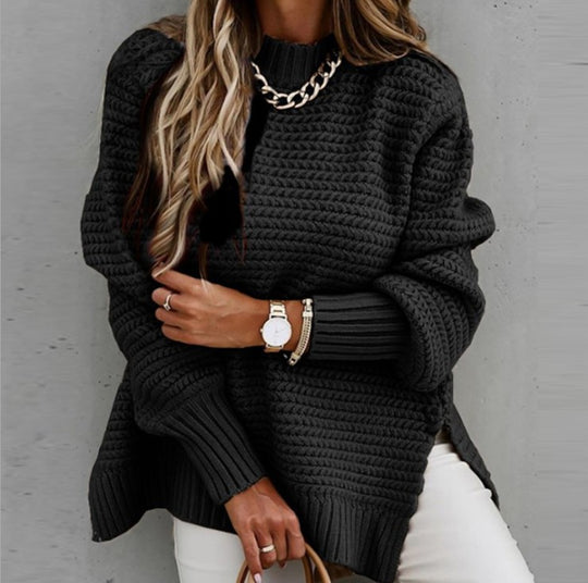 Damen Grobstrickpullover mit elegantem Strukturdesign und lässiger Passform EB