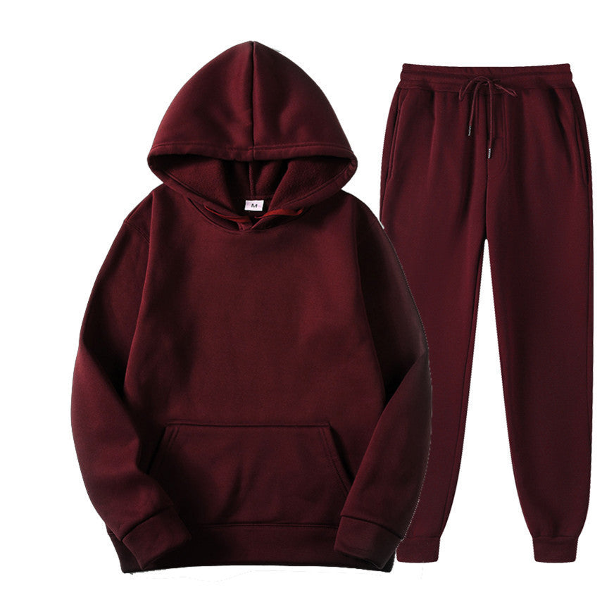 Unisex nan gemütliches Hoodie-Jogginganzug-Set mit Kängurutasche, elastischem Tunnelzugbund und gerippten Bündchen EB