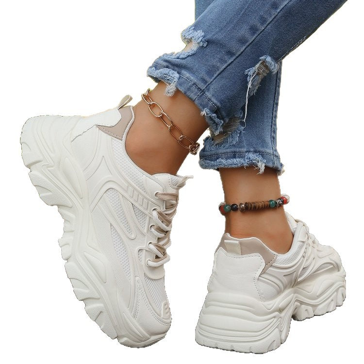 Damen Chunky Sneakers mit modischen Sternen-Applikationen EB