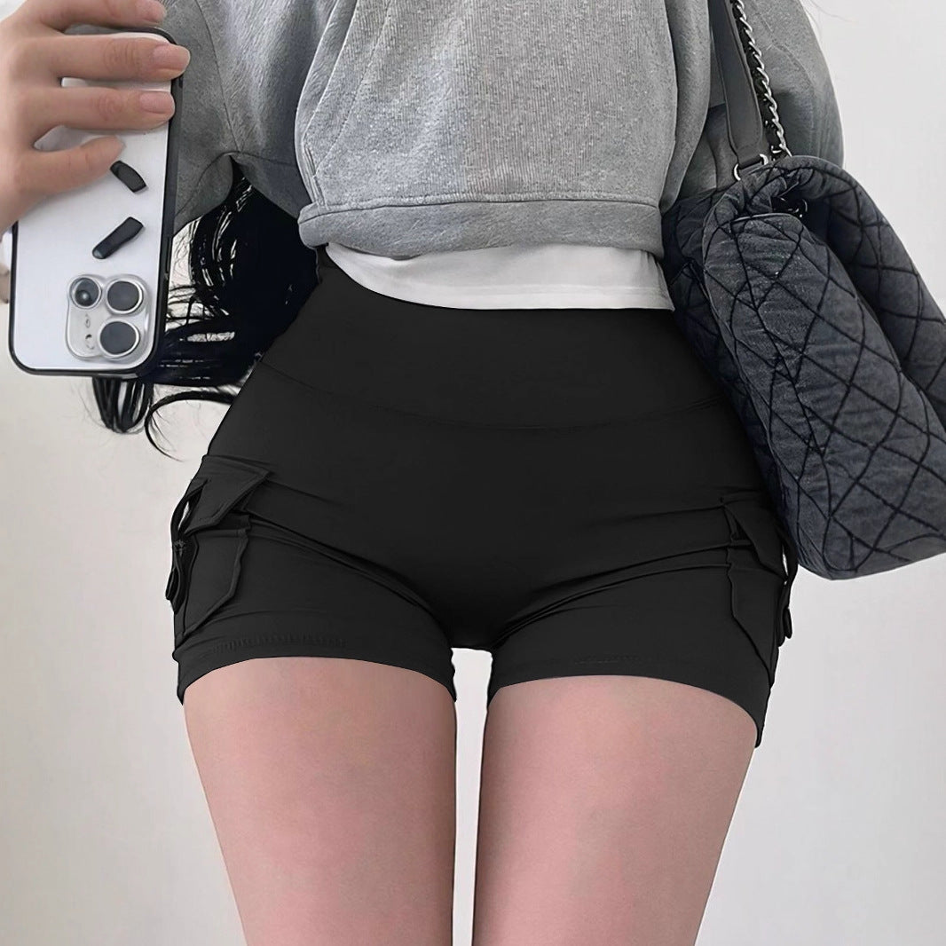 Damen Sportliche Shorts mit praktischen Seitentaschen und elastischem Bund EB