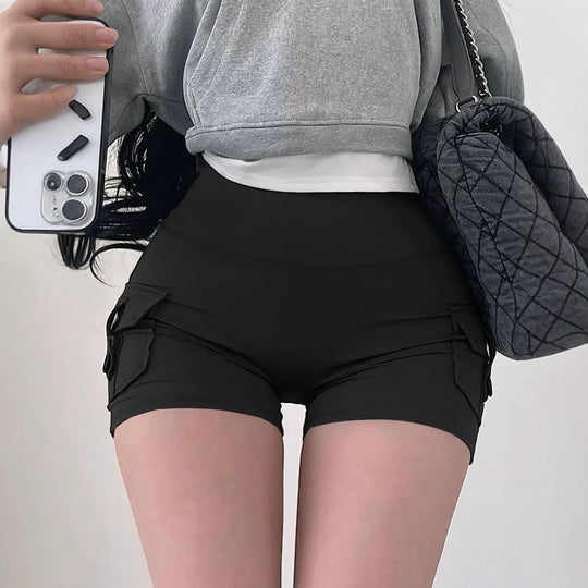 Damen Sportliche Shorts mit praktischen Seitentaschen und elastischem Bund EB