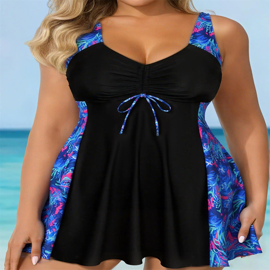 Damen Strandkleid Badeanzug mit elegantem Leopardenmuster EB